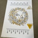Рушник підсніжники срібні